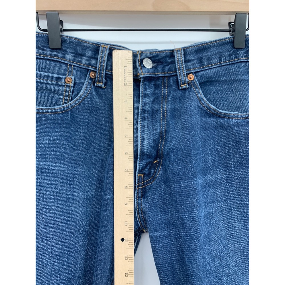 Levis 505 Jeans Mens 32x32 Blue Straight Leg Medium Wash Denim Pants - Picture 7 of 10